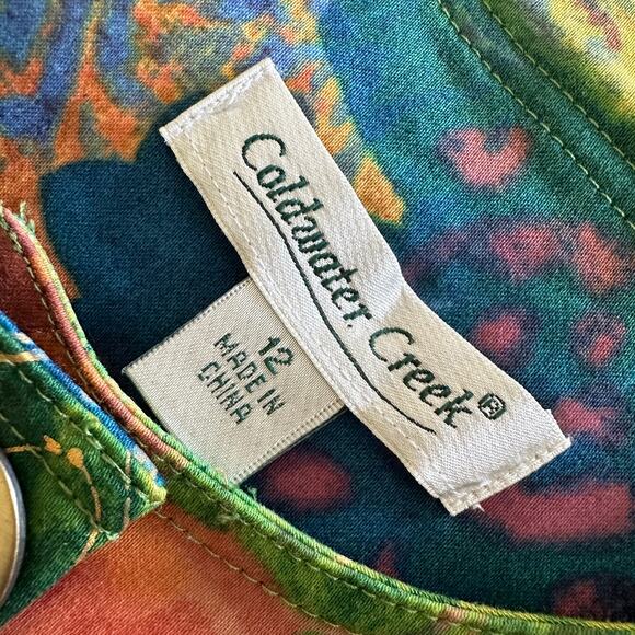 COLDWATER CREEK Womens Patchwork Foil Print Jacket Size 12 Colorful Art to Wear - Picture 5 of 12